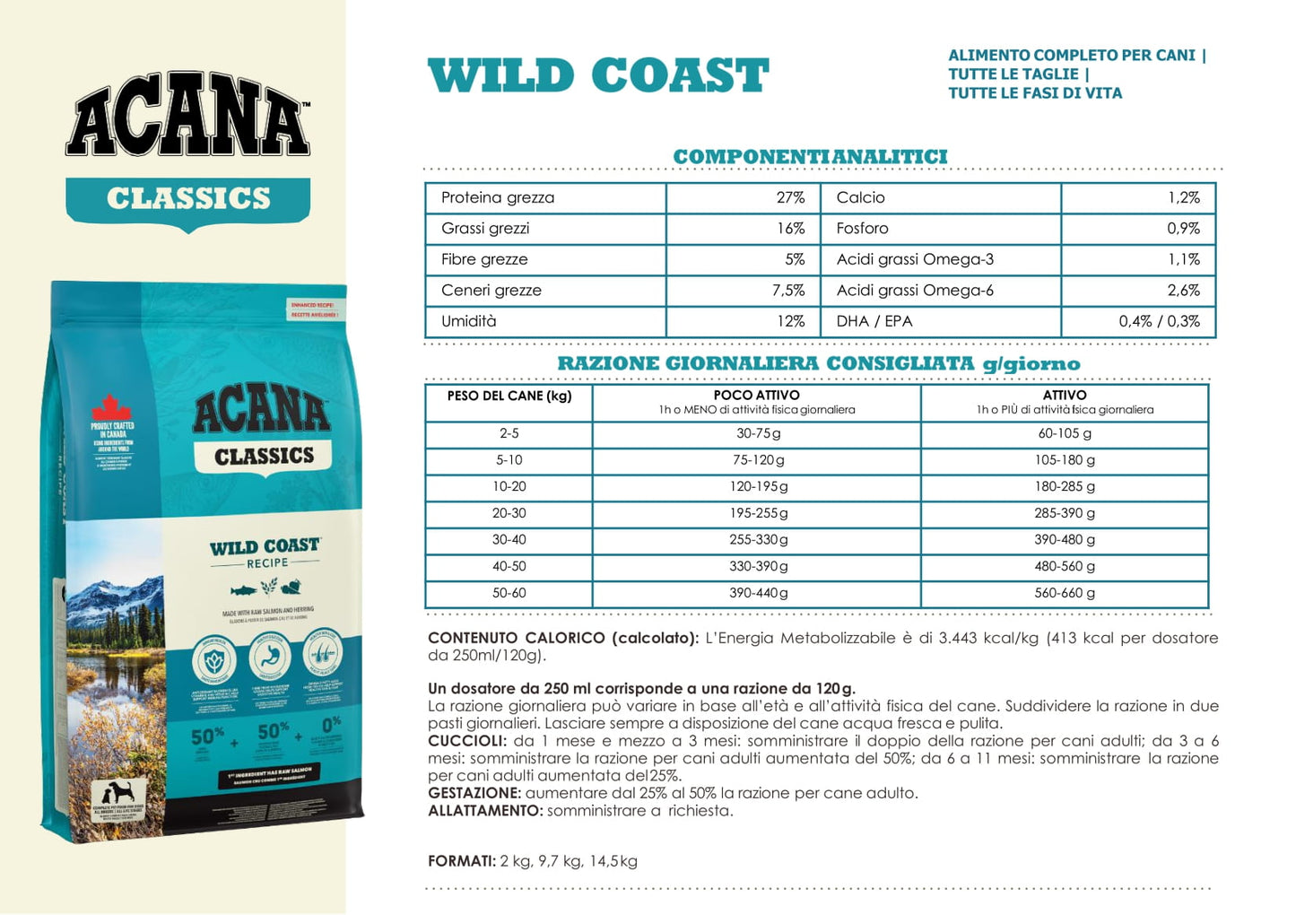 Acana Dog Classics Wild Coast Recipe 2 kg