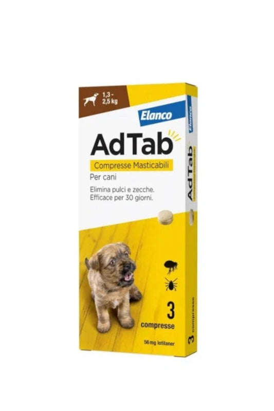 AdTab Compresse Masticabili per Cani da 1,3 kg a 2,5 kg