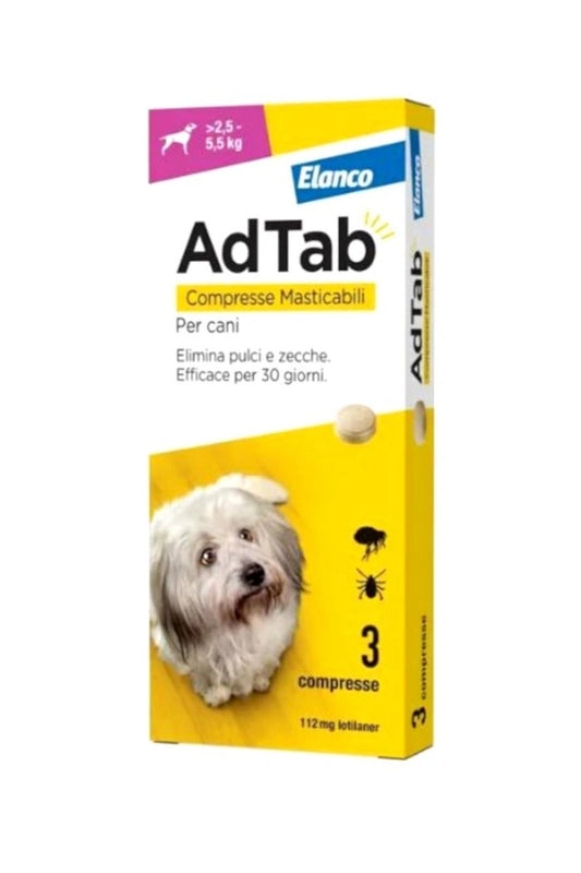 AdTab Compresse Masticabili per Cani da 2,5 kg a 5,5 kg