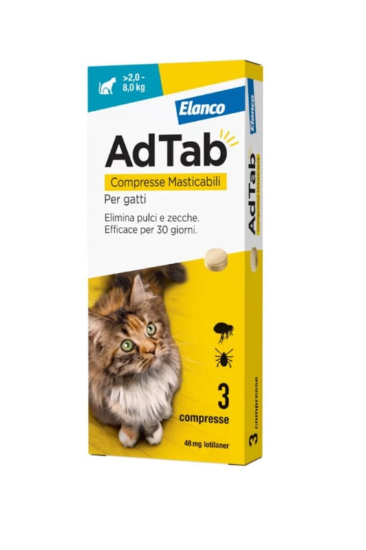AdTab Compresse Masticabili per Gatti da 2,0 kg a 8,0 kg