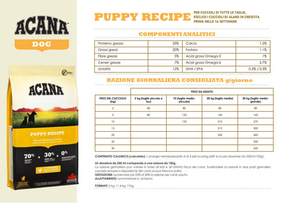 Acana Dog Puppy Recipe 2 kg